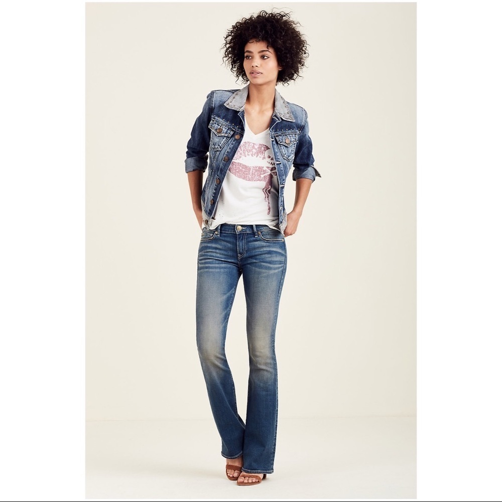 NEW TRUE RELIGION STUDDED DENIM JEANS JACKET S FALL SPRING WINTER - Picture 3 of 6